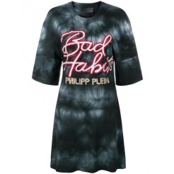 Philipp Plein Bad Habits T-shirt Dress Women 02 Black Clothing Day Dresses Official Shop