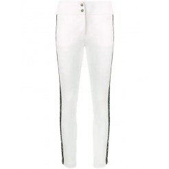 Philipp Plein Side Stripe Detail Trousers Women 01 White Clothing Slim-fit