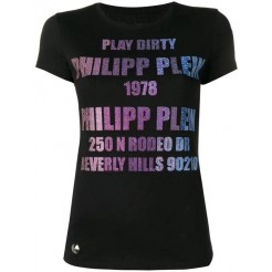Philipp Plein Printed T-shirt Women 02 Black Clothing T-shirts & Jerseys Colorful And Fashion-forward