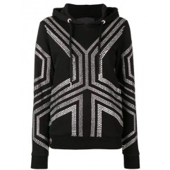 Philipp Plein Crystal Embellished Hoodie Women 02 Black Clothing Hoodies Largest Collection