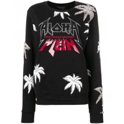 Philipp Plein Sweatshirt Ls Aloha Plein Women 02 Black Clothing Sweatshirts Fantastic Savings
