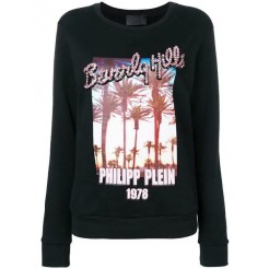 Philipp Plein "beverly Hills" Graphic Sweatshirt Women 02 Black Clothing Sweatshirts