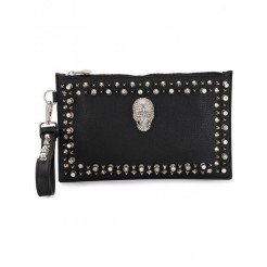 Philipp Plein Studs Shoulder Bag Women 02 Black Bags Clutch Reliable Quality