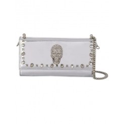 Philipp Plein Studs Clutch Bag Women 10 Grey Bags Largest Collection