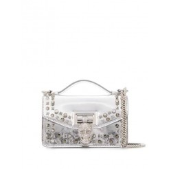 Philipp Plein Studded Top Handle Shoulder Bag Women 10 Grey Bags