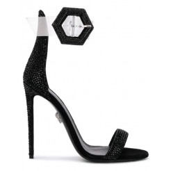 Philipp Plein Sandals High Heels Crystal Women 02 Black Shoes Super Quality