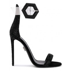 Philipp Plein Sandals High Heels Crystal Women 02 Black Shoes Super Quality
