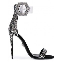 Philipp Plein Crystal Embellished Sandals Women 70 Silver Shoes Sale Online