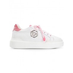 Philipp Plein Original Low-top Sneakers Women 0103 White / Rose Shoes Trainers Authorized Site