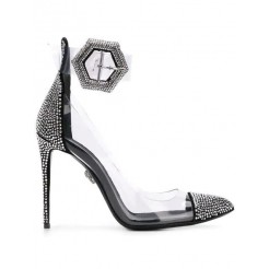 Philipp Plein Decollete Crystal Pumps Women 70 Silver Shoes Factory Outlet