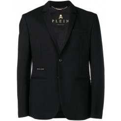 Philipp Plein Buttoned Logo Blazer Men 02 Black Clothing Blazers Professional Online Store