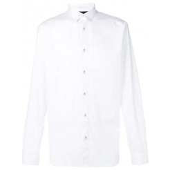 Philipp Plein Crystal-cut Shirt Men 01 White Clothing Shirts Fast Worldwide Delivery