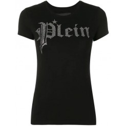 Philipp Plein Embellished Logo T-shirt Women 0260 Black / Crystal Clothing T-shirts & Jerseys In Stock