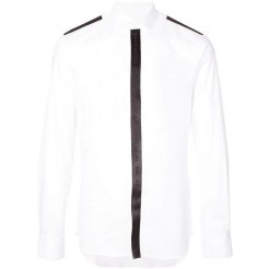 Philipp Plein Contrast Placket Shirt Men 01/wht Clothing Shirts Wholesale Dealer