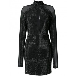 Philipp Plein Crystal Dress Women 0202 Black/black Clothing Cocktail & Party Dresses Authentic Usa Online