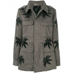 Philipp Plein Palm Print Cargo Jacket Women 65 Military Clothing Jackets Discount Save Up To