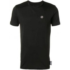 Philipp Plein Logo Patch T-shirt Men 02 Black Clothing T-shirts Free And Fast Shipping