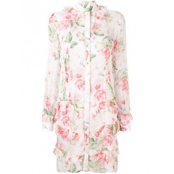 Philipp Plein Floral Shirt Dress Women 01 Nude Clothing Day Dresses Attractive Price