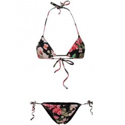 Philipp Plein Floral Sequinned Two-piece Women 02 Black Clothing Bikinis Best Value