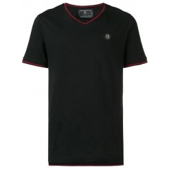 Philipp Plein V-neck T-shirt Men 02 Black Clothing T-shirts Excellent Quality