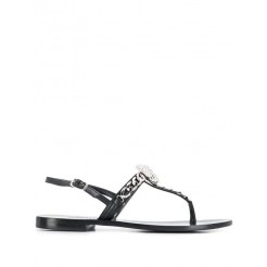 Philipp Plein Skull Chain Strap Sandals Women 02 Black Shoes Best Discount Price