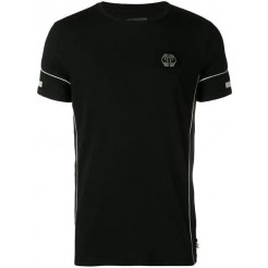 Philipp Plein Logo Patch T-shirt Men 0270 Black/silver Clothing T-shirts Authorized Site