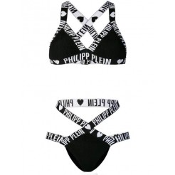 Philipp Plein Logo Biquini Women 02 Black Clothing Bikinis Attractive Design