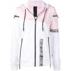 Philipp Plein Full Zip Striped Hoodie Women 0103 White Pink Clothing Hoodies Timeless