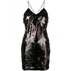 Philipp Plein Sequinned Mini Dress Women Black Clothing Cocktail & Party Dresses Uk Cheap Sale