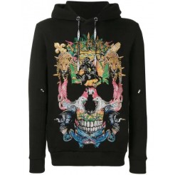 Philipp Plein Aloha Skull Hoodie Men 02 Black Clothing Hoodies Sale Online