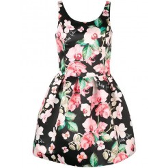 Philipp Plein Floral Mini Dress Women 02 Black Clothing Day Dresses Online Store