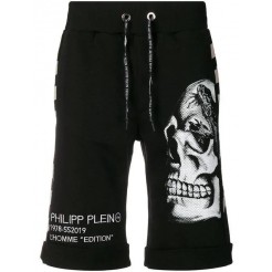 Philipp Plein Skull Sweat Shorts Men 0201 Black Clothing Track & Running Accessories