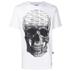 Philipp Plein Skull Print T-shirt Men 01 White Clothing T-shirts Usa Discount Online Sale