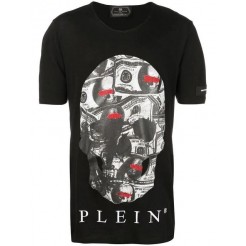 Philipp Plein Dollar Bill Skull T-shirt Men 02 Black Clothing T-shirts Gorgeous