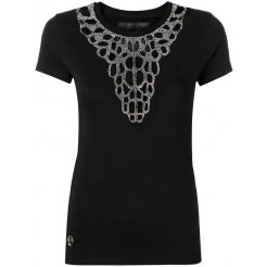 Philipp Plein Embellished T-shirt Women 02 Nero Clothing T-shirts & Jerseys Elegant Factory Outlet