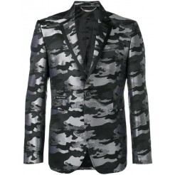 Philipp Plein Camouflage Blazer Men 5010 Camou/grey Clothing Blazers Timeless