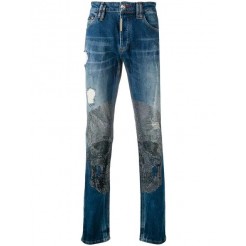 Philipp Plein Super Straight Cut Skull Jeans Men 07jv Jungle Vibe Clothing Regular & Straight-leg