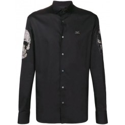 Philipp Plein Platinum Skull Shirt Men 02 Black Clothing Shirts Popular Stores