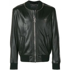 Philipp Plein Studded Bomber Jacket Men 02 Black Clothing Jackets Outlet Online