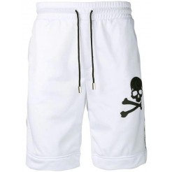 Philipp Plein Skull Print Jogging Shorts Men 01 White Clothing Track & Running Uk Factory Outlet