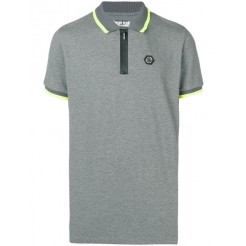 Philipp Plein Active Logo Plaque Polo Shirt Men 10 Grey Clothing Shirts Free Shipping