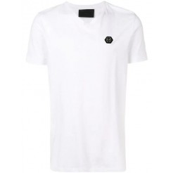 Philipp Plein Logo Patch T-shirt Men 01 White Clothing T-shirts Huge Inventory