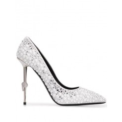 Philipp Plein Decollete Pointed Pumps Women 01 White Shoes Hot Sale Online