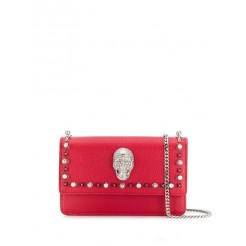 Philipp Plein Studs Skull Embellished Bag Women 13 Red Bags Shoulder Low Price