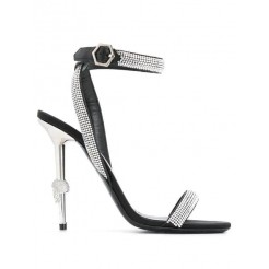 Philipp Plein Crystal High-heeled Sandals Women 70 Silver Shoes Huge Inventory