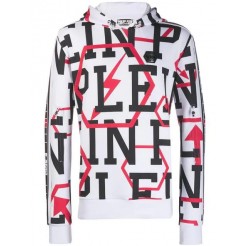 Philipp Plein Geometric Print Sweater Men 01 White Clothing Hoodies Authentic