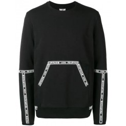 Philipp Plein Contrast Piped Sweater Men 0201 Black / White Clothing Jumpers Unbeatable Offers