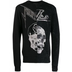 Philipp Plein Printed Sweatshirt Men 02 Black Clothing Sweatshirts 100% Top Quality