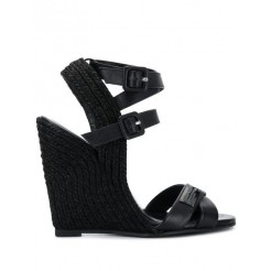 Philipp Plein High Wedge Sandals Women 02 Black Shoes Quality Guarantee