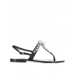 Philipp Plein Skull Flat Sandals Women 02 Black Shoes Factory Wholesale Prices